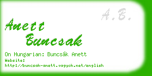 anett buncsak business card
