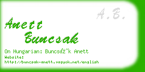 anett buncsak business card